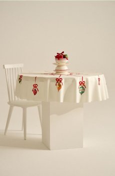 Різдвяна скатертина - білий