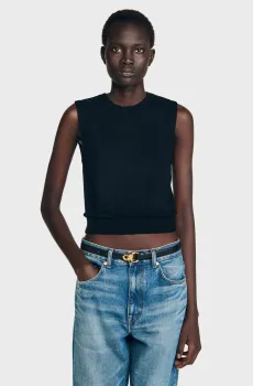 Женский черный шерстяной джемпер Черный XS Sandro SFPPU02313_Black