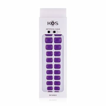 Набор искусственных ногтей K.O.S Keep Of Style мягкий квадрат, фиолетовый Набор искусственных ногтей K.O.S Keep Of Style мягкий квадрат, фиолетовый