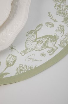 Зелений двосторонній плейсмат зі святковим принтом 35х50 см