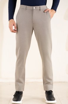 The Pant Project Power Stretch Men Smart Slim Fit Houndstooth Textured Non Iron Trousers