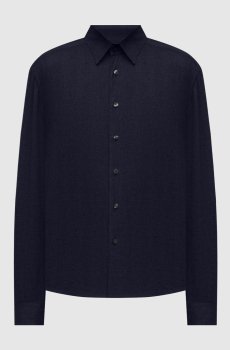 Синяя рубашка в тканый узор