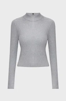 Женский серый гольф GRY MELANGE MOCK NK SWTR Серый S Michael Kors MF461267BX