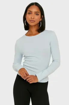 Женский голубой лонгслив Голубой M Tally Weijl STSCOBELGI