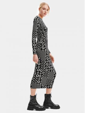 Desigual Повсякденна сукня 23WWVK26 Чорний Slim Fit Desigual Повсякденна сукня 23WWVK26 Чорний Slim Fit