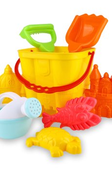 Набор для игры с песком ranxian Башня, 8 предметов, желтый, от 3 лет (RX789-16)