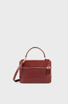 Женская бордовая кожаная сумка Tangolino Бордовый ONESIZE Sandro SFASA01629_Brown