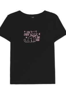 Cropp - Футболка, оздоблена вишивкою - чорний