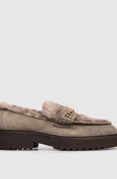 Коричневые замшевые лоферы Dorotea на меху