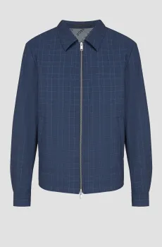 Мужская темно-синяя рубашка-пальто в клетку Синий 54 BOSS 50509561;404