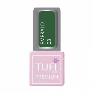 Гель-лак для ногтей Tufi profi Premium Emerald 03 Темно-зеленый, 8 мл Гель-лак для ногтей Tufi profi Premium Emerald 03 Темно-зеленый, 8 мл