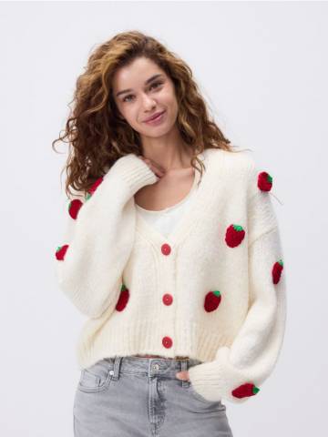 Reserved - LADIES` SWEATER - нюдовий - 142FH-02X Reserved - LADIES` SWEATER - нюдовий - 142FH-02X