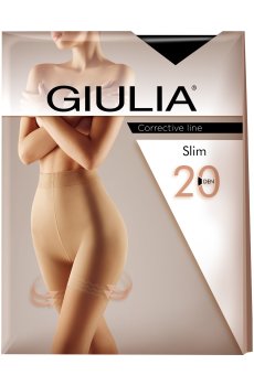 Колготки женские Giulia Slim классические, с подтягивающими шортиками, 20 DEN, Nero, размер 4