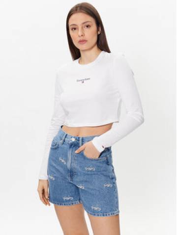 Tommy Jeans Блузка Essential Logo DW0DW15443 Білий Cropped Fit Tommy Jeans Блузка Essential Logo DW0DW15443 Білий Cropped Fit