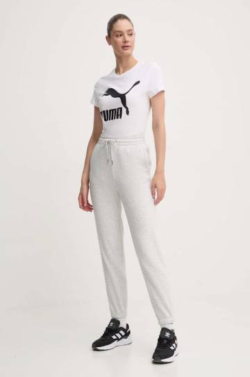 Хлопковая футболка Puma Classic Logo Tee цвет белый 530076.02-white Хлопковая футболка Puma Classic Logo Tee цвет белый 530076.02-white