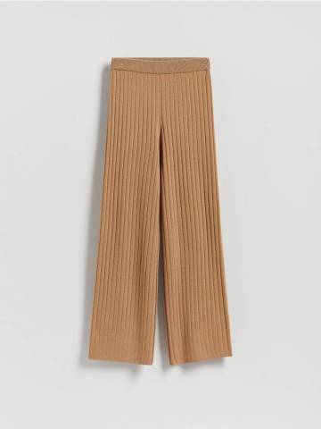 Reserved - Штани з трикотажу в рубчик - золотисто-коричневий - 662HO-82X