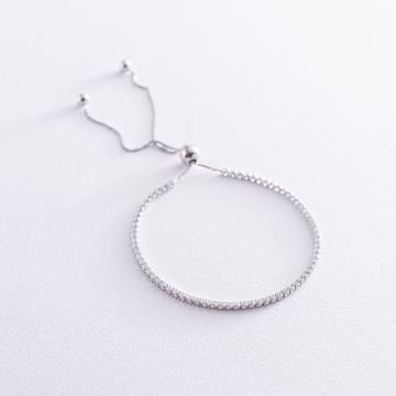 Серебряный браслет "Утонченный" с белыми фианитами 141494 Серебряный браслет "Утонченный" с белыми фианитами 141494
