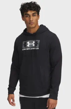 Мужское черное худи UA Rival Terry Logo Hood Черный M Under Armour 1390141-001