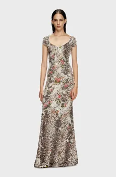 Женское платье с узором D-FLORETTA Разноцветный XS Diesel A17031 0QMAQ