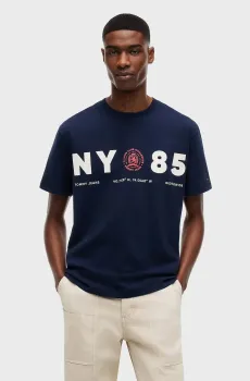 Мужская темно-синяя футболка RLX CREST 1985 SS TEE Синий L Tommy Jeans DM0DM23186