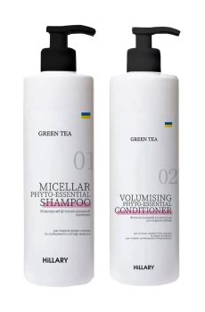 Набор Hillary Green Tea Phyto-Essential для жирных волос (шампунь, 500 мл + кондиционер, 500 мл)