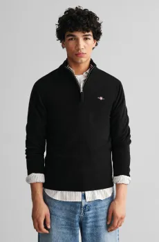 Мужская черная шерстяная кофта Черный M Gant 87213