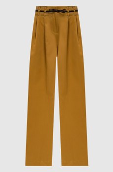 Коричневые брюки с льном