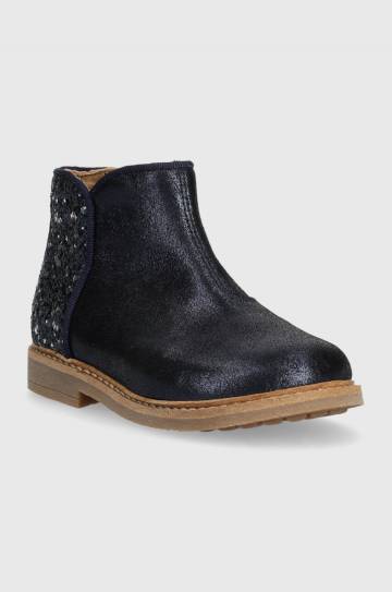 Детские кожаные ботинки Pom Dapi RETRO BACK цвет синий