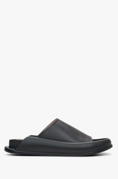 Шльопанці шкіряні чорні Estro ER00115450