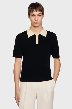 Мужское черное поло Черный XXL Sandro SHPTR00542_Black