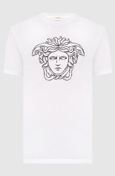 Белая футболка с логотипом Medusa