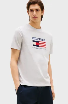 Мужская серая футболка AMERICANA MONOTYPE Серый XL Tommy Hilfiger MW0MW39843