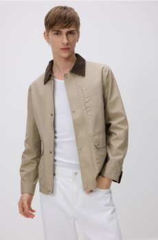 Reserved - Куртка з коміром - бежевий - 458HR-80X