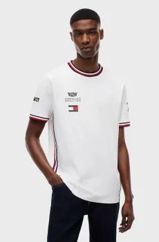 Мужская белая футболка TH x Cadillac Formula 1® Team Белый M Tommy Hilfiger MN0MN00108