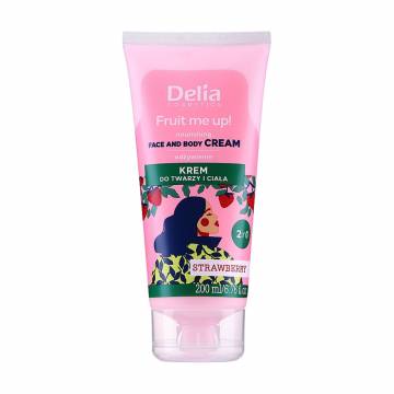 Крем для лица и тела Delia Cosmetics 2 в 1 Fruit Me Up! Face & Body Cream с ароматом клубники, 200 мл Крем для лица и тела Delia Cosmetics 2 в 1 Fruit Me Up! Face & Body Cream с ароматом клубники, 200 мл