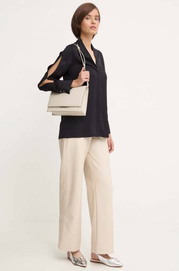 Блузка Calvin Klein женская цвет чёрный однотонная K20K207141 Блузка Calvin Klein женская цвет чёрный однотонная K20K207141