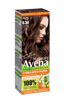 Стойкая крем-краска для волос Acme Color Avena Naturals Permanent Cream Color 6.34 Карамельно-каштановый, 115 мл