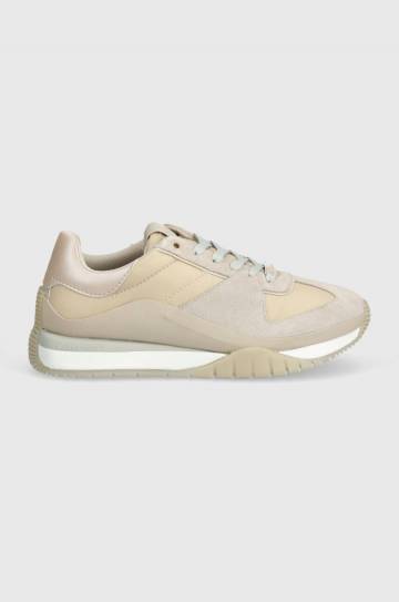 Кроссовки Calvin Klein RUNNER LACE UP LTH/NYLON цвет бежевый HW0HW02130 Кроссовки Calvin Klein RUNNER LACE UP LTH/NYLON цвет бежевый HW0HW02130