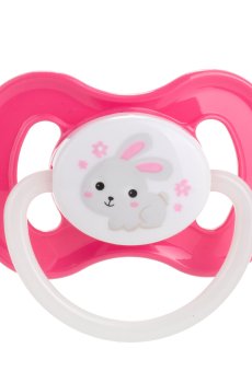 Пустышка Canpol Babies Bunny & Company латексная, круглая, 6-18 месяцев, розовая