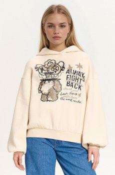 Cropp - Худі з принтом - кремовий