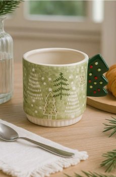 Горнятко зі святковим мотивом - блідо-зелений