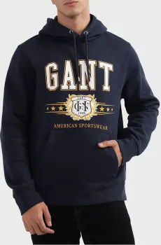 Мужское темно-синее худи CREST GRAPHIC Синий XXL Gant 2007064