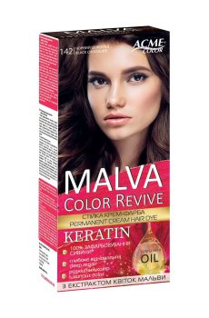 Стойкая крем-краска для волос Malva Color Revive 142 Черный шоколад, 105 мл