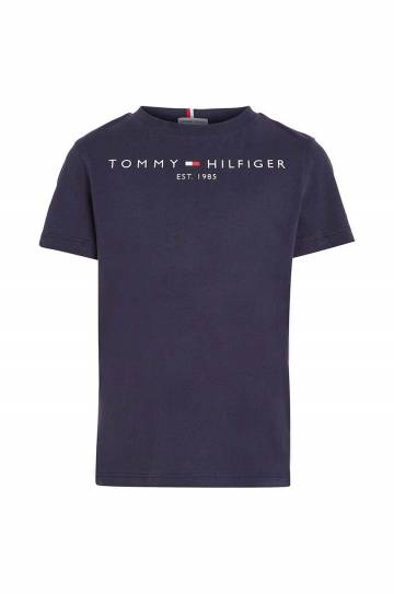 Детская хлопковая футболка Tommy Hilfiger цвет синий с принтом Детская хлопковая футболка Tommy Hilfiger цвет синий с принтом