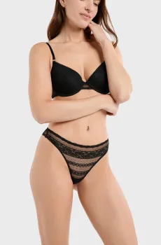 Женские черные трусики-танга EXCEPTION Черный M Etam 6557586