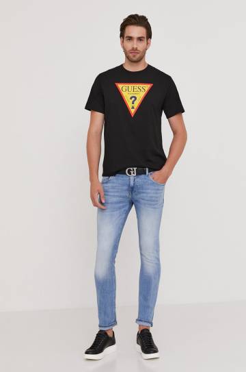 Футболка Guess мужская цвет чёрный с принтом Футболка Guess мужская цвет чёрный с принтом