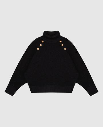 Детский черный свитер с шерстью