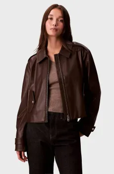 Женская коричневая куртка MOTO JACKET Коричневый XS Calvin Klein Jeans LV047E501G