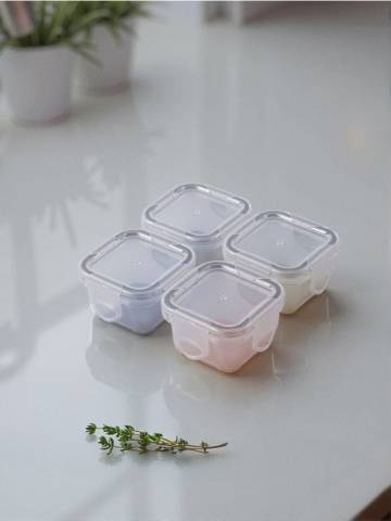 Контейнери для їжі з кришкою 4 pack - сірий Контейнери для їжі з кришкою 4 pack - сірий