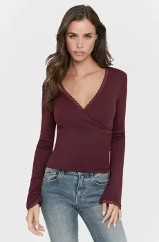 Женский бордовый лонгслив Бордовый XS Tally Weijl STSVIWAKE